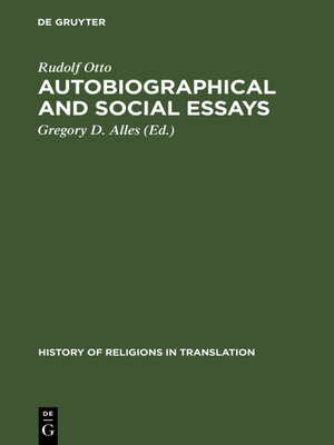 cover image of Autobiographical and Social Essays
